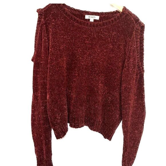 bb dakota burgundy open sleeve sweater - size large - Picture 1 of 4